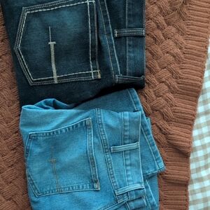 2 Pair Of Ariat Rebar M4 Relaxed Straight Leg Jeans 33x34 EUC 120$